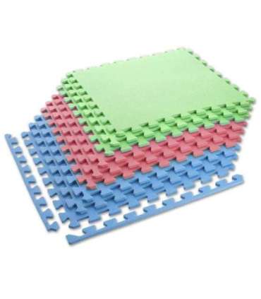 MP10 MULTIPACK GREEN-BL-RED PUZZLE PROTECTIVE MAT 60x60x1.0 CM (9 PCS. SET) ONE FITNESS