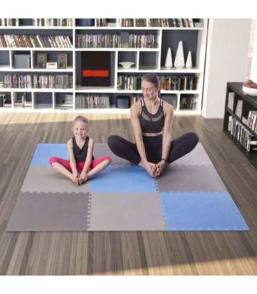 MP10 MULTIPACK L. GRAY-BLUE- D.GRAY PUZZLE PROTECTIVE MAT 60x60x1.0 CM (9 PCS. SET) ONE FITNESS