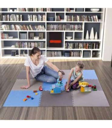 MP10 MULTIPACK L. GRAY-BLUE- D.GRAY PUZZLE PROTECTIVE MAT 60x60x1.0 CM (9 PCS. SET) ONE FITNESS