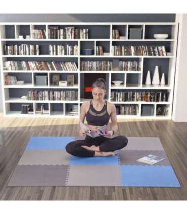 MP10 MULTIPACK L. GRAY-BLUE- D.GRAY PUZZLE PROTECTIVE MAT 60x60x1.0 CM (9 PCS. SET) ONE FITNESS