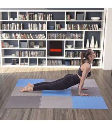 MP10 MULTIPACK L. GRAY-BLUE- D.GRAY PUZZLE PROTECTIVE MAT 60x60x1.0 CM (9 PCS. SET) ONE FITNESS