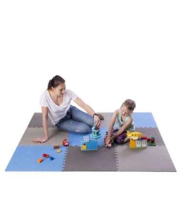 MP10 MULTIPACK L. GRAY-BLUE- D.GRAY PUZZLE PROTECTIVE MAT 60x60x1.0 CM (9 PCS. SET) ONE FITNESS