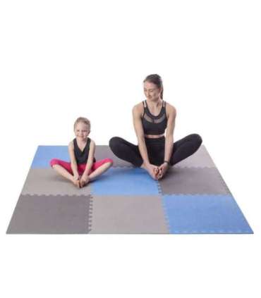 MP10 MULTIPACK L. GRAY-BLUE- D.GRAY PUZZLE PROTECTIVE MAT 60x60x1.0 CM (9 PCS. SET) ONE FITNESS