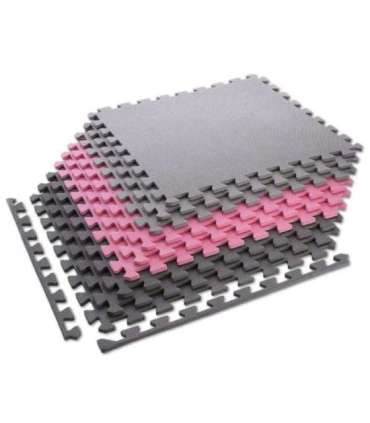MP10 MULTIPACK L. GRAY-PINK- D.GRAY PUZZLE PROTECTIVE MAT 60x60x1.0 CM (9 PCS. SET) ONE FITNESS