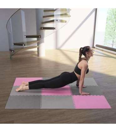 MP10 MULTIPACK L. GRAY-PINK- D.GRAY PUZZLE PROTECTIVE MAT 60x60x1.0 CM (9 PCS. SET) ONE FITNESS