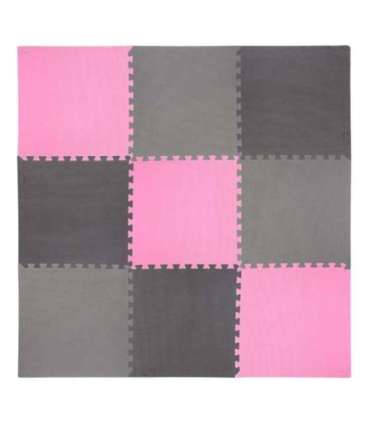 MP10 MULTIPACK L. GRAY-PINK- D.GRAY PUZZLE PROTECTIVE MAT 60x60x1.0 CM (9 PCS. SET) ONE FITNESS