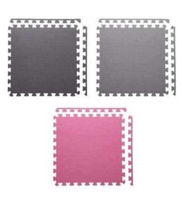 MP10 MULTIPACK L. GRAY-PINK- D.GRAY PUZZLE PROTECTIVE MAT 60x60x1.0 CM (9 PCS. SET) ONE FITNESS