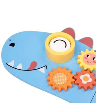 WOOPIE GREEN Drewniana Ścienna Tablica Manipulacyjna Dinozaur Montessori FSC