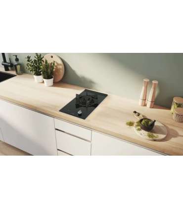 Series 8 Domino gas hob 30 cm Glass ceramic, Black