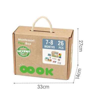 WOOPIE GREEN Box Pudełko XXL Montessori Edukacyjne 6w1 Sensoryczne 7-8 Miesięcy 26el. FSC