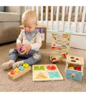 WOOPIE GREEN Pudełko Box 6w1 13-15m Montessori Edukacyjne Sensoryczne FSC