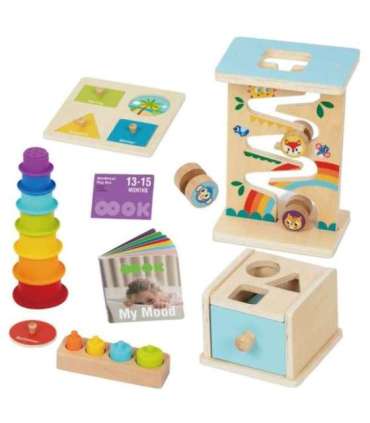 WOOPIE GREEN Pudełko Box 6w1 13-15m Montessori Edukacyjne Sensoryczne FSC