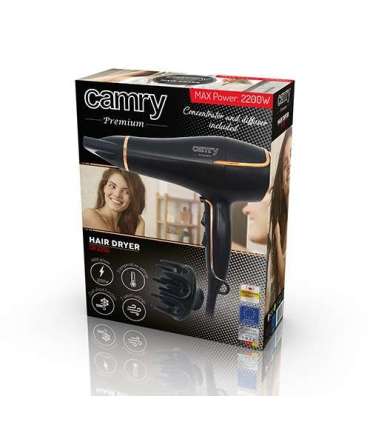 Camry CR 2255 hair dryer Black,Gold 2000 W