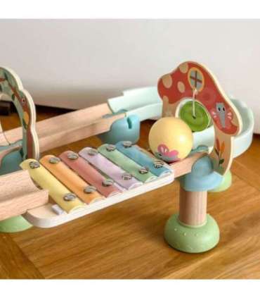 WOOPIE GREEN Drewniany Tor Kulkowy z Efektami Dźwiękowymi Cymbałki FSC