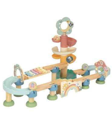 WOOPIE GREEN Drewniany Tor Kulkowy z Efektami Dźwiękowymi Cymbałki FSC