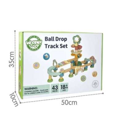 WOOPIE GREEN Drewniany Tor Kulkowy z Efektami Dźwiękowymi Cymbałki FSC