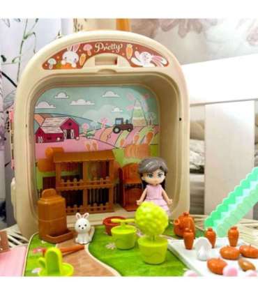 WOOPIE Królik w Plecaku 3w1 Farma Domek Ogródek