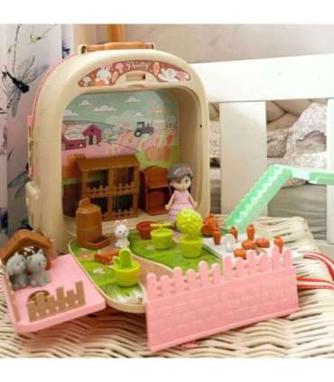 WOOPIE Królik w Plecaku 3w1 Farma Domek Ogródek