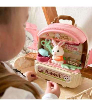 WOOPIE Królik w Plecaku 3w1 Farma Domek Ogródek