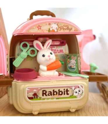 WOOPIE Królik w Plecaku 3w1 Farma Domek Ogródek