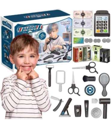 WOOPIE Barber Zestaw Fryzjerski dla Dzieci Salon Stylizacji 24el.