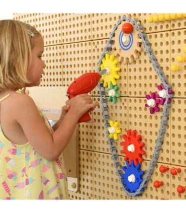 MASTERKIDZ Koła Zębate Zbuduj Własny Mechanizm - Tablica Naukowo-Kreatywna STEM