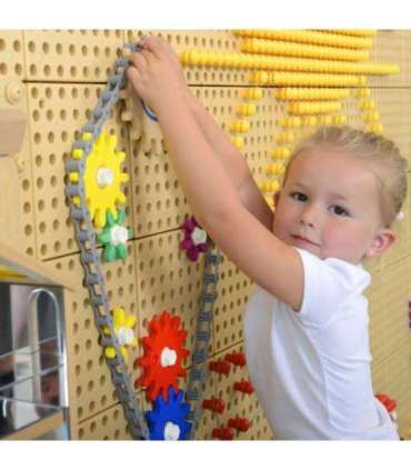 MASTERKIDZ Koła Zębate Zbuduj Własny Mechanizm - Tablica Naukowo-Kreatywna STEM