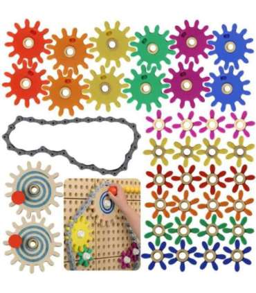 MASTERKIDZ Koła Zębate Zbuduj Własny Mechanizm - Tablica Naukowo-Kreatywna STEM