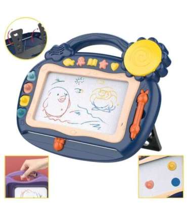 WOOPIE Znikopis Tablica Magnetyczna Kolorowa Stempelki Niebieski