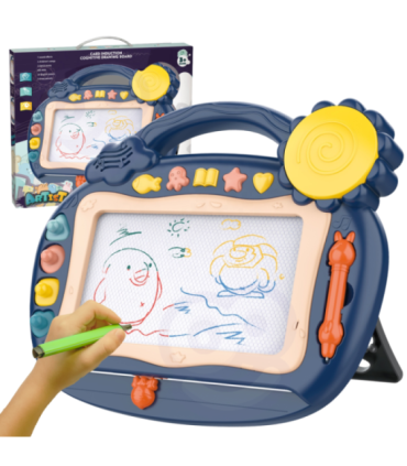 WOOPIE Znikopis Tablica Magnetyczna Kolorowa Stempelki Niebieski