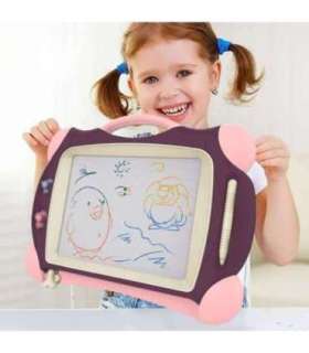 WOOPIE Znikopis Tablica Magnetyczna Kolorowa + 2 Stempelki Fioletowy