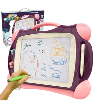 WOOPIE Znikopis Tablica Magnetyczna Kolorowa + 2 Stempelki Fioletowy