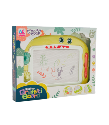 WOOPIE Znikopis Tablica Magnetyczna Kolorowa + 2 Stempelki Dinozaur