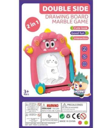 WOOPIE Znikopis Tablica Magnetyczna 2w1 Gra Zręcznościowa Pinball Flipper Różowa