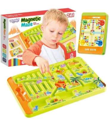 WOOPIE Magnetyczny Labirynt 2w1 Gra Chińczyk