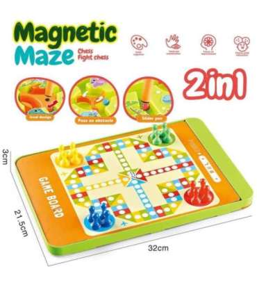 WOOPIE Magnetyczny Labirynt 2w1 Gra Chińczyk