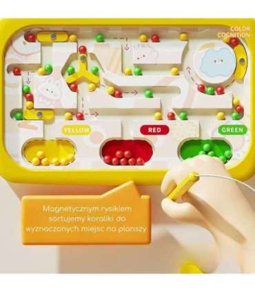 WOOPIE Tablica Magnetyczna Montessori Labirynt Krab Pomarańczowa