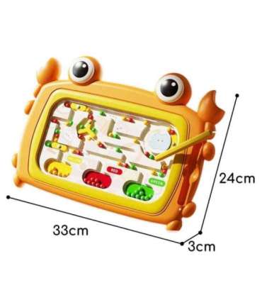WOOPIE Tablica Magnetyczna Montessori Labirynt Krab Pomarańczowa
