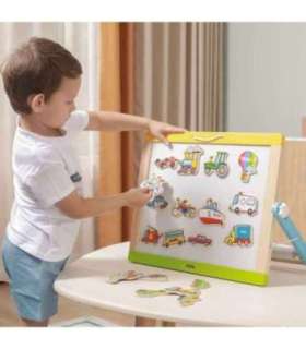 VIGA Drewniane magnesy pojazdy zestaw