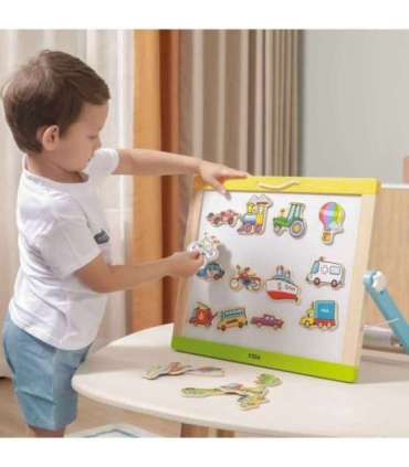 VIGA Drewniane magnesy pojazdy zestaw