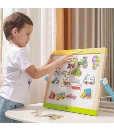 VIGA Drewniane magnesy pojazdy zestaw