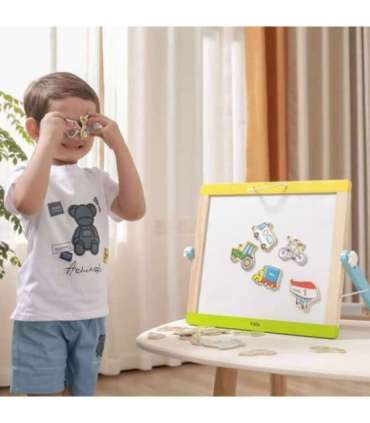 VIGA Drewniane magnesy pojazdy zestaw