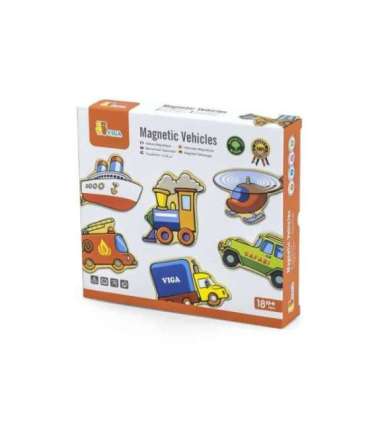 VIGA Drewniane magnesy pojazdy zestaw