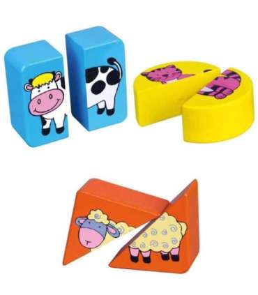 VIGA Puzzle Edukacyjne Drewniane Zwierzęta