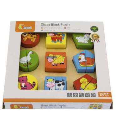 VIGA Puzzle Edukacyjne Drewniane Zwierzęta