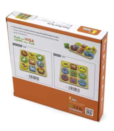 VIGA Puzzle Edukacyjne Drewniane Zwierzęta