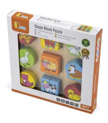 VIGA Puzzle Edukacyjne Drewniane Zwierzęta