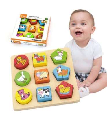 VIGA Puzzle Edukacyjne Drewniane Zwierzęta