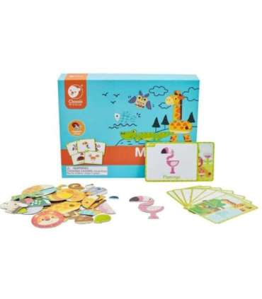 CLASSIC WORLD Układanka Magnetyczna Zwierzęta Tablica Klocki Puzzle Pamięć 60 el.