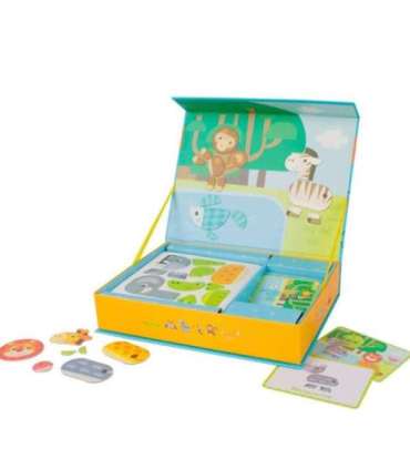 CLASSIC WORLD Układanka Magnetyczna Zwierzęta Tablica Klocki Puzzle Pamięć 60 el.